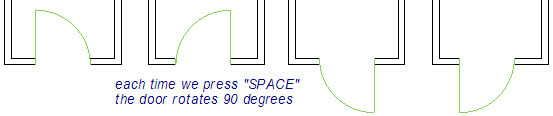 Rotate a door while placing